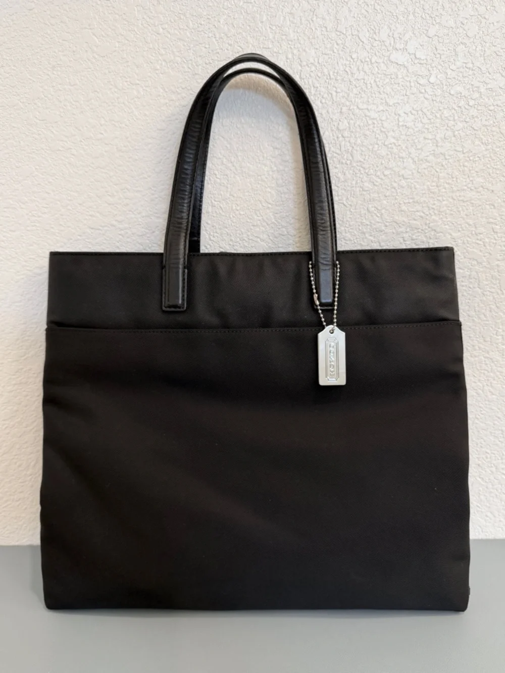 Coach Vintage Mercer Black Leather and Twill Tote Bag